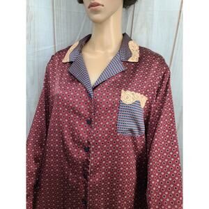 Cabernet Petites Women PXL Poly/Cotton Blend & Lace Pajama Set L Sleeve / Pants